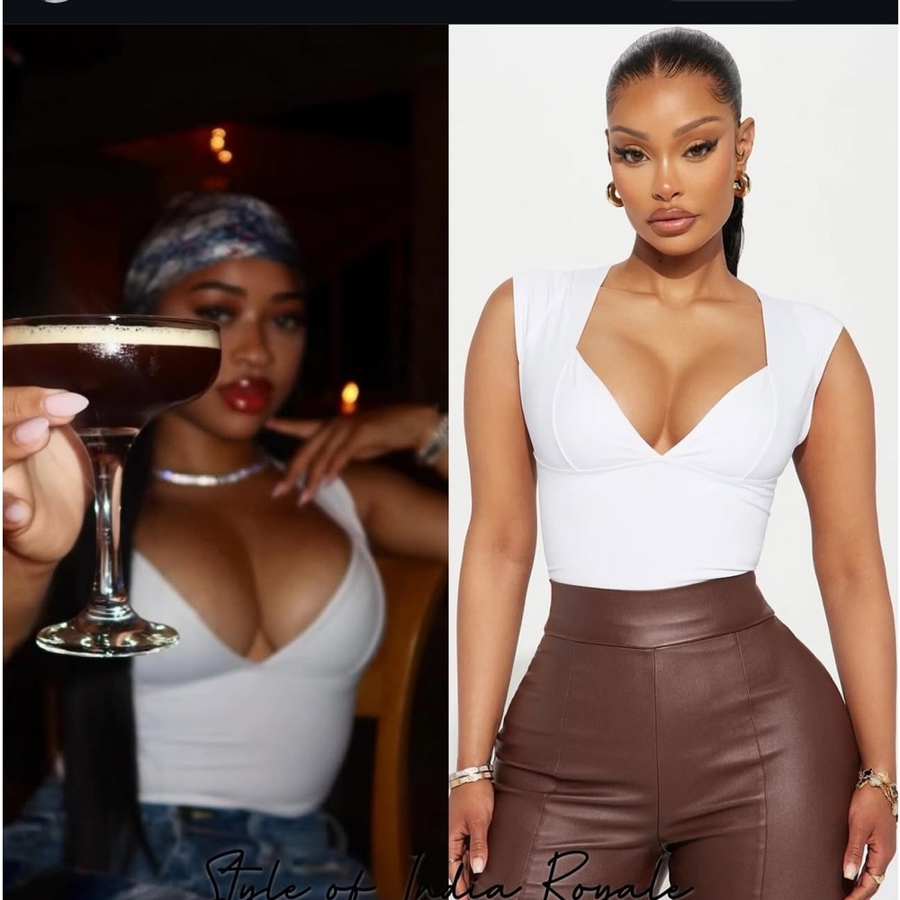 Fashion Nova Salty Sweet Plunge Neck Top